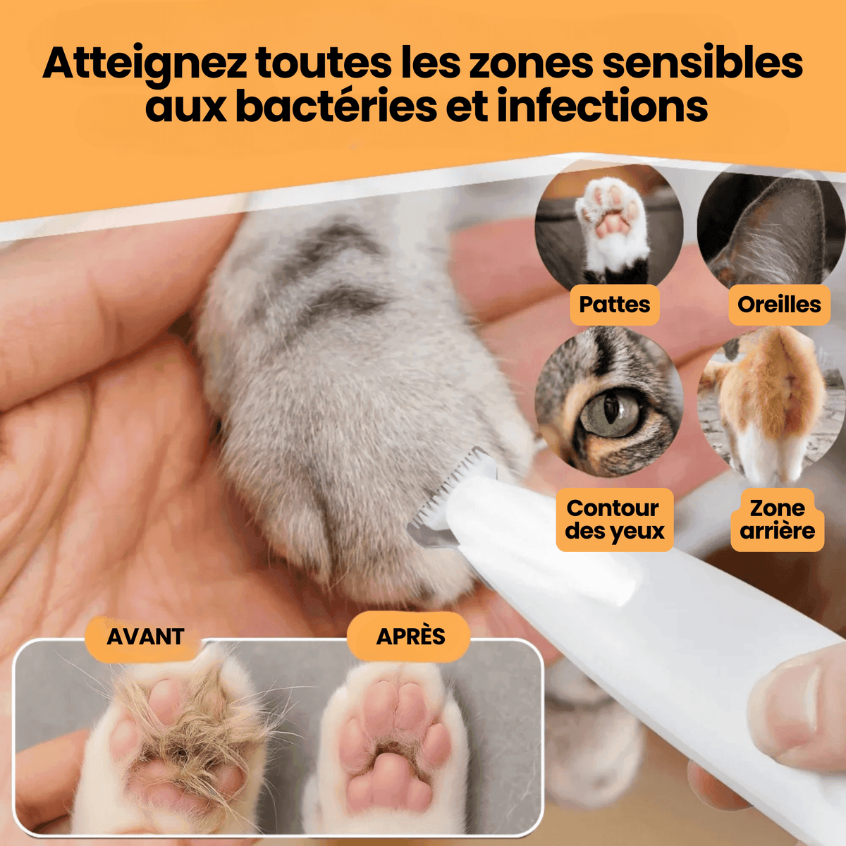 Tondeuse de toilettage GrosMatou — Douceur & Sécurité