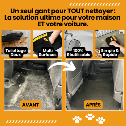 Le Gant GrosMatou — Brossez, massez et ramassez les poils sans effort