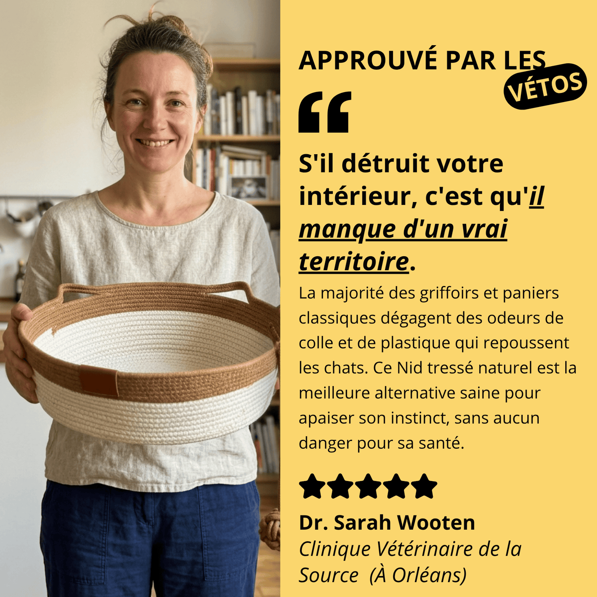 Le Nid du Matou — Lit apaisant et griffoir naturel