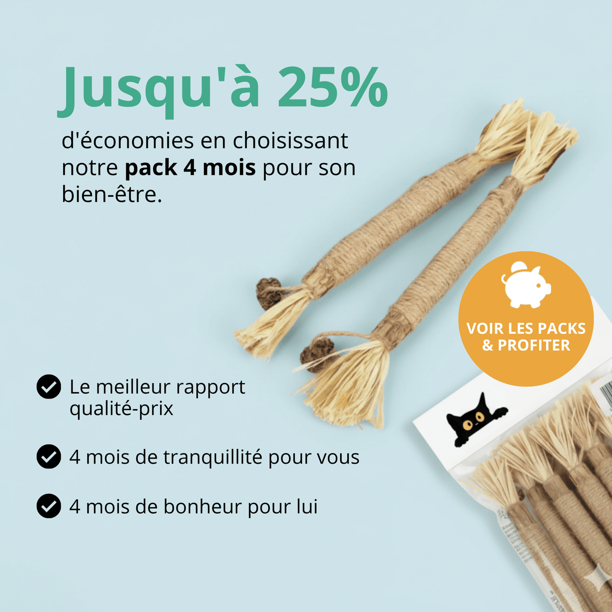Bâtonnet GrosMatou — Le soin dentaire 100% naturel pour votre chat
