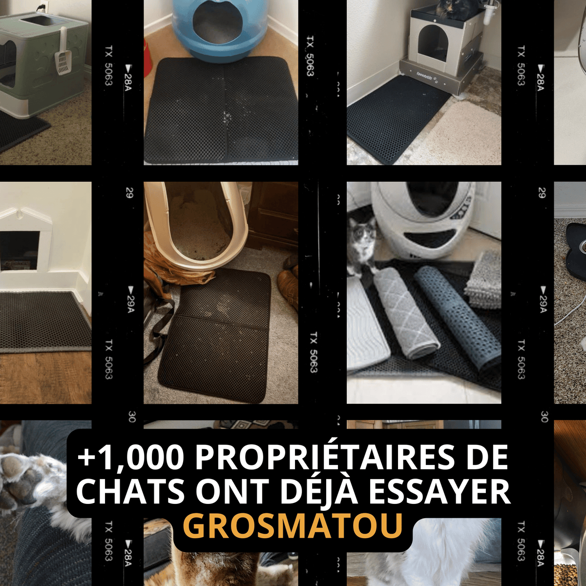 Tapis de Litière Anti-Éclaboussures pour Chat - Gardez vos sols propres !