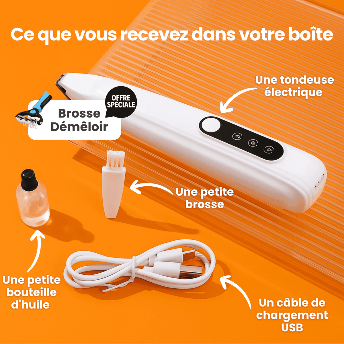 Tondeuse de toilettage GrosMatou — Douceur & Sécurité